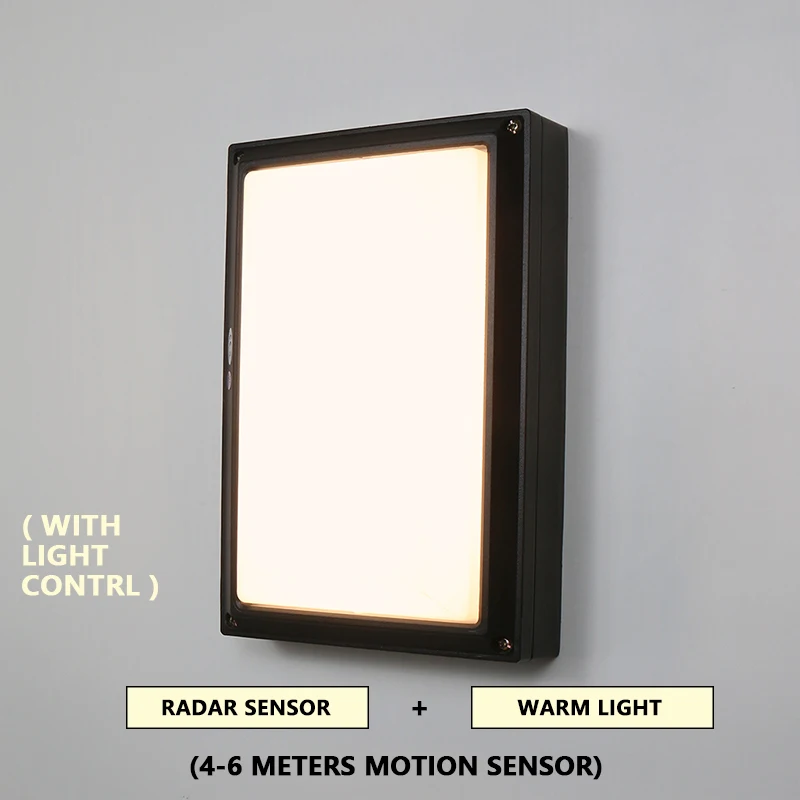 Настенный светильник с управлением 15 Вт 1200LM 36 Led Ip65 водонепроницаемый наружный настенный светильник с радиолокационным датчиком затемняемый внешний светильник - Испускаемый цвет: Function 2 Warm