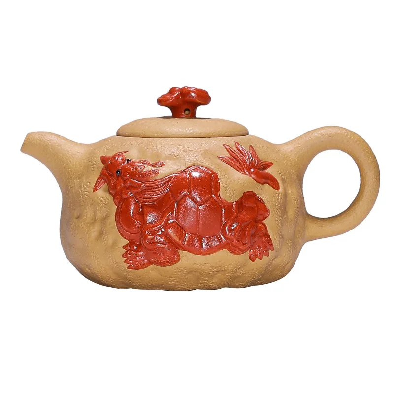 

Yixing purple clay teapot new products all manual spring original ore section mud bubble Teapot Tea Set goods