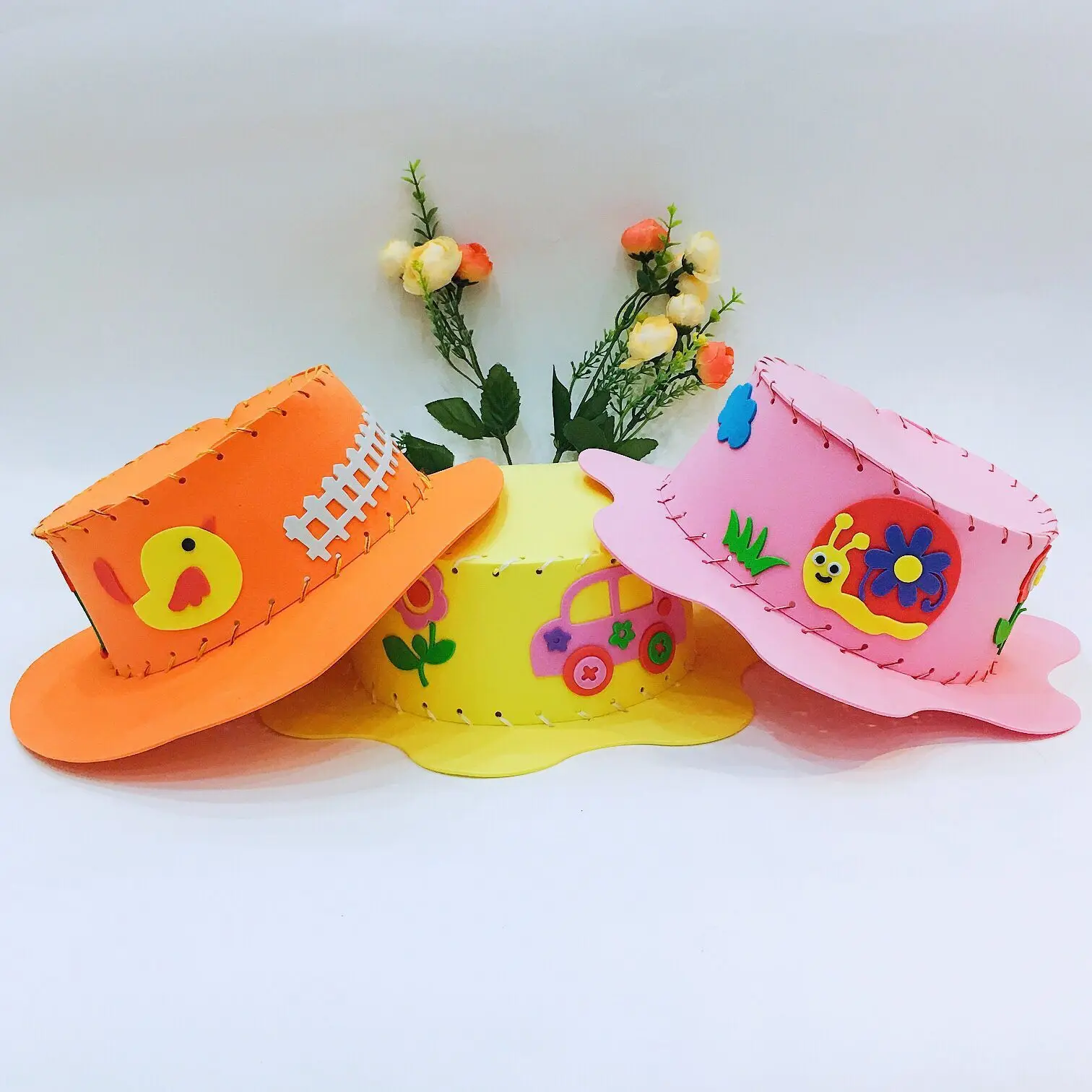 

10 шт., Разноцветные детские головные уборы