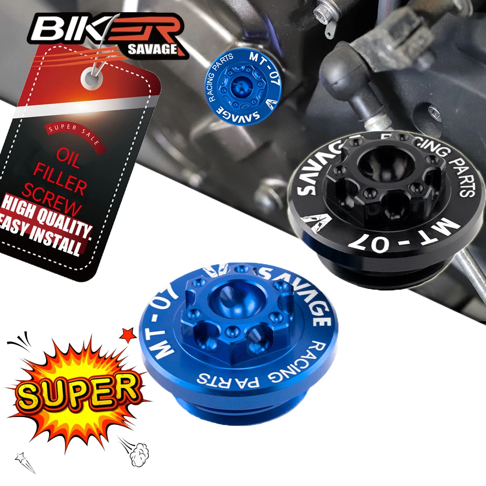 

Motorcycle Engine Oil Filler Cap Bolt Screw Cover Plug Accessories For YAMAHA MT-07 MT07 MT 07 2014-2022 CNC Aluminum Alloy Part