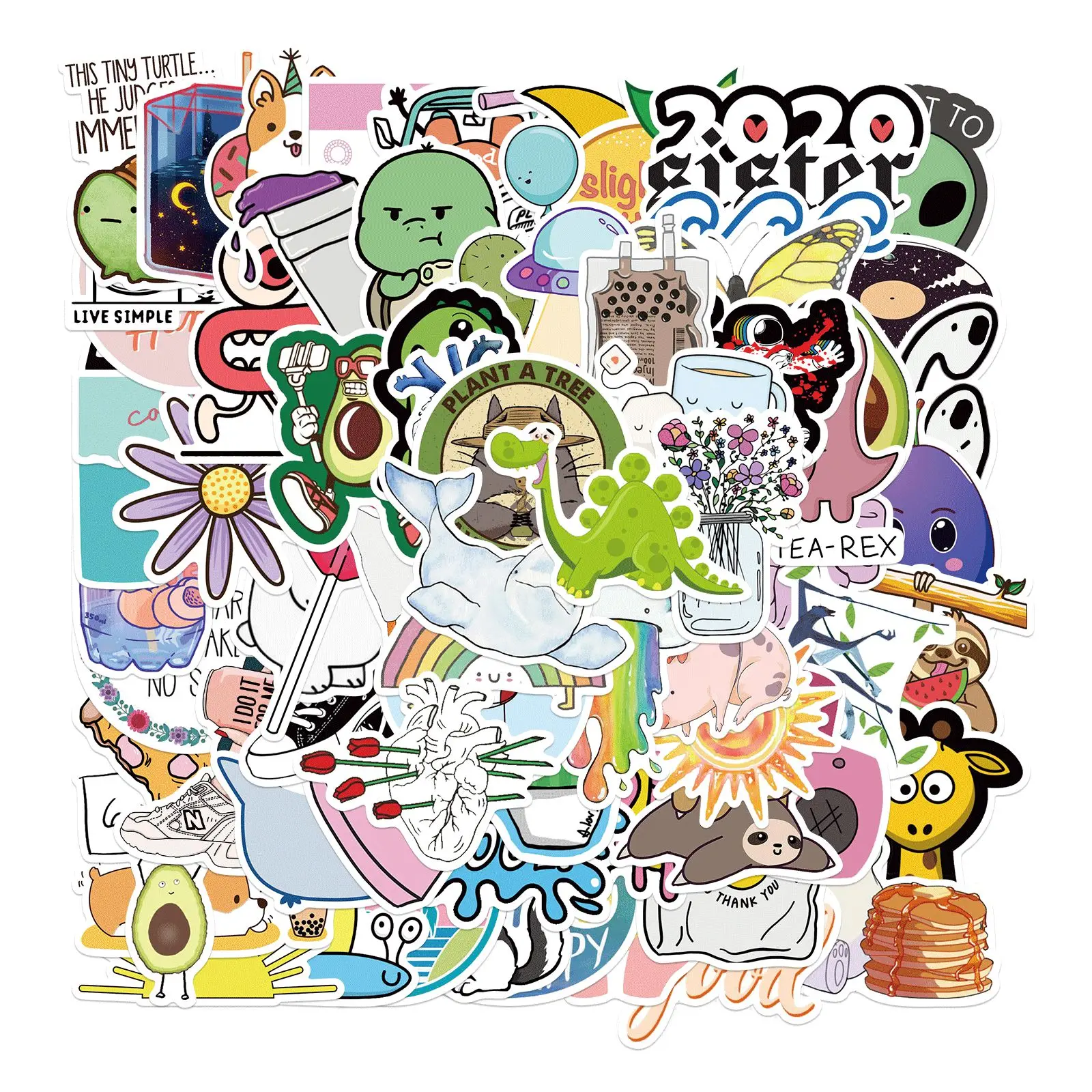 

25/50/75pcs Cartoon Animals Stickers for Kids Toy Waterproof Motorcycle Skateboards Luggage Bicycle Laptop Car Decal Sticker