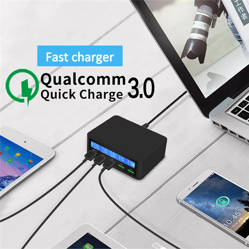 Зарядное устройство QC 3 0 для Iphone Ipad Samsung Huawei с 5 портами USB|Зарядные устройства