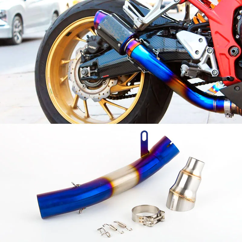 

Motorcycle Modified Exhaust Middle Link Pipe Mid Section for Honda CB650F CBR650F 2014-2018 and CB650R CBR650R 2019-2020