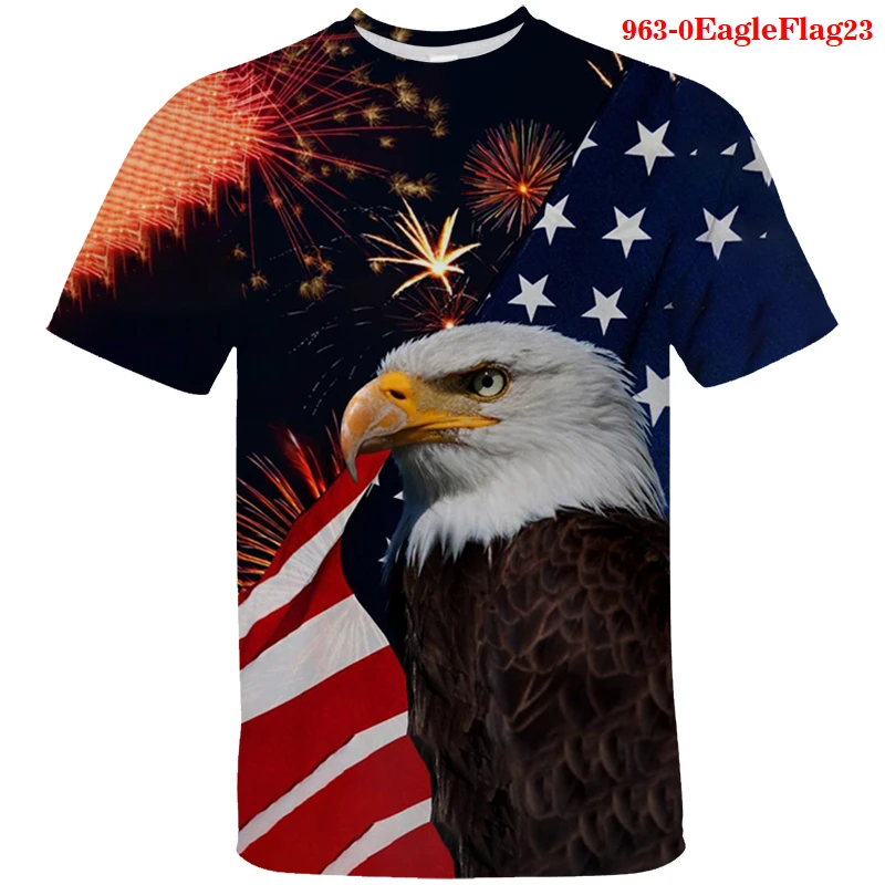 

American Eagle Flag Summer kawaii Anime 3D T shirt Boy Girl Kids Fashion Streetwear t shirts Children Printed T-shirts Cool Tee