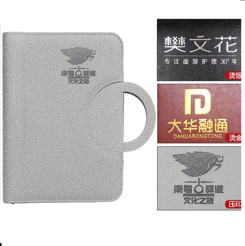 

A4 Portable Business File Folder with Calculator Memo Pad Organizer Binder Notebook PU Leather Document Briefcase Padfolio Bag