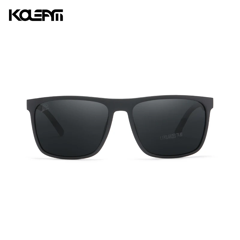 Мужские поляризационные солнцезащитные очки KDEAM мягкие черные из материала TR90 с