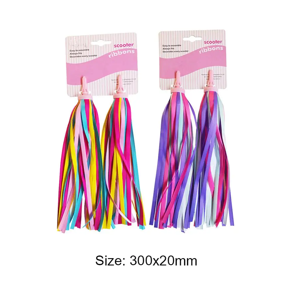 

2pcs 30cm Children Kids Scooter Balance Bike Decorative Ribbon Bicycle Handlebar Colorful Tassel Streamers 300x20mm
