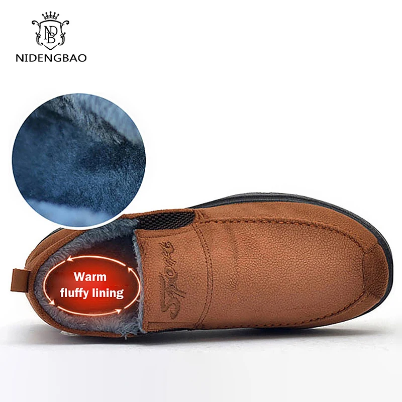 Мужские зимние ботинки на меху с хлопковой подкладкой Нескользящие теплые