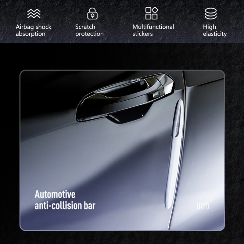 

2/4 Pcs Car Door Guard Airbag Buffer Strip Anti-collision Scratch Protector Silicone Bumper Stickers Auto Door Edge Protection