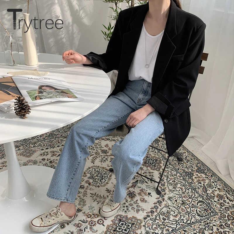 Женский комплект из двух предметов Trytree повседневный однобортный Топ с отложным