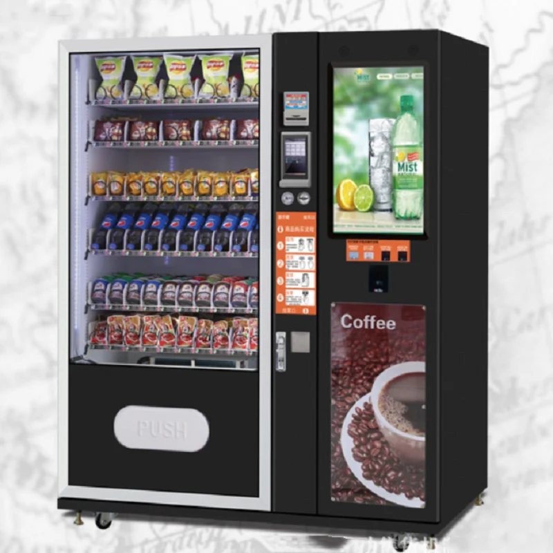 Торговый автомат нового дизайна для продажи закусок холодных напитков