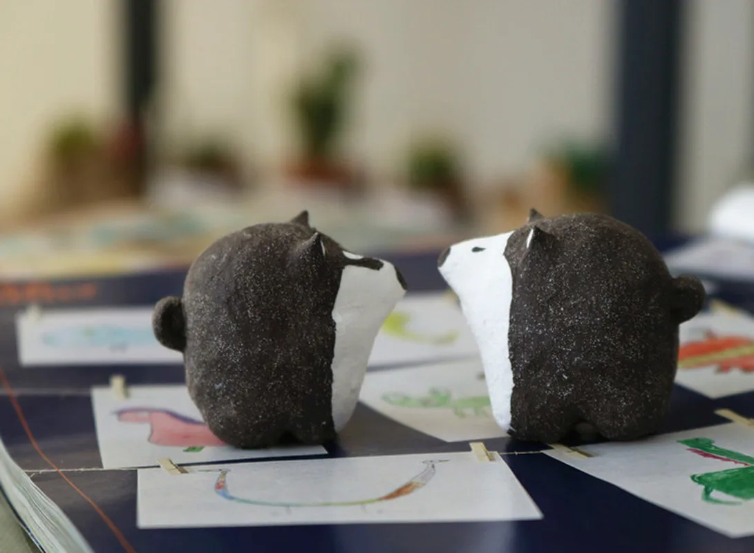 Милая керамическая игрушечная Лайка Keji Piggy Моделирование Пушистый приседание