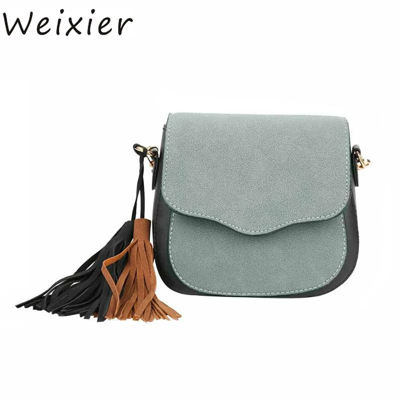 

WEIXIER Vintage Women Splicing Color Tassel Shoulder Bags Square Crossbody Bag for Women Bag for Women 2019 Bolsa Feminina V4-27