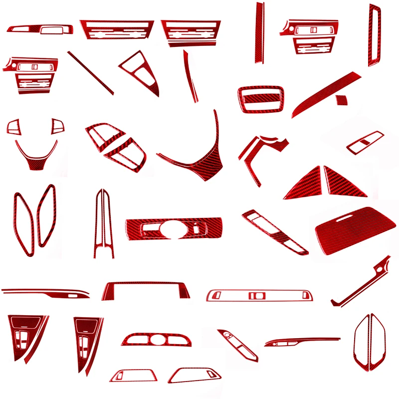 

Аксессуары для стайлинга автомобиля, красные наклейки из углеродного волокна для интерьера, декоративные наклейки для BMW серий 6 (F12 F13) купе, ...
