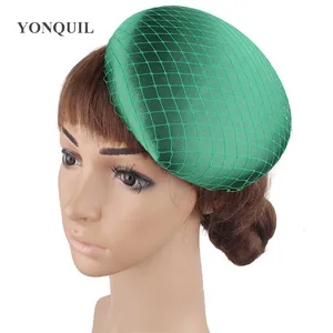 Женская атласная шляпка-сделай сам, базовый головной убор из сетчатой ткани, аксессуар для волос для свадьбы, вечеринки, 15 см