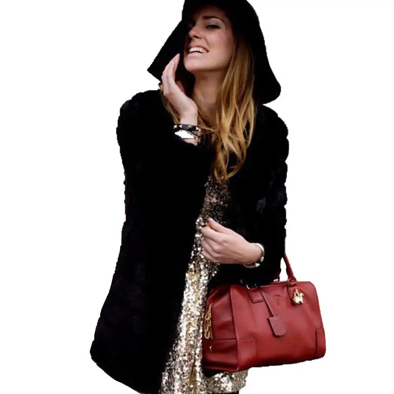 

XXL Size Thick Warm Faux Fur Coat Women Casual Long Sleeve Jackets Coat Fur Overcoat Casaco Feminino 2021 Autumn Winter Outwear