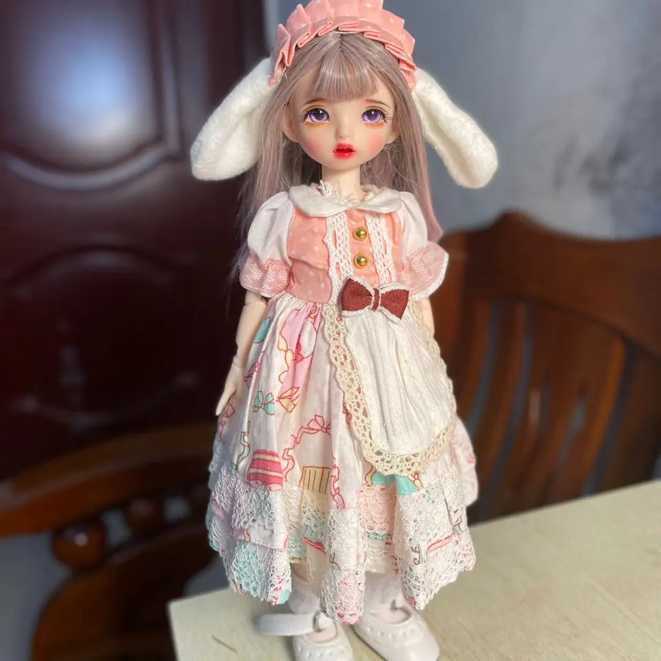 

30cm doll BJD doll + dress skirt jeans set girl toy doll BJD doll
