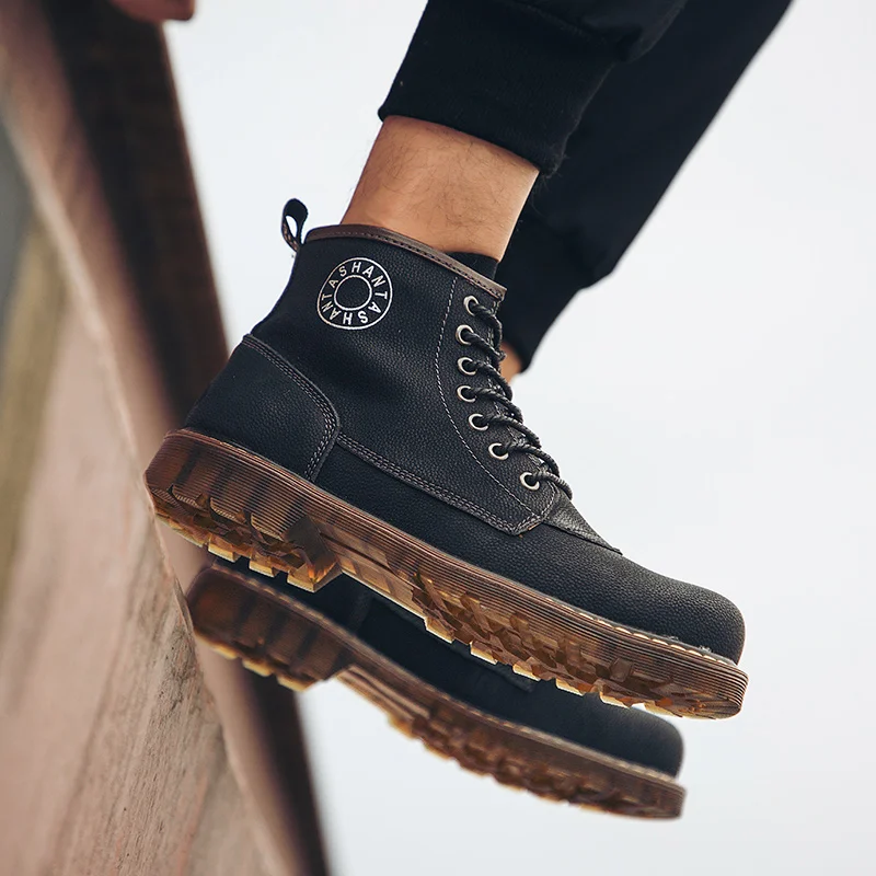 Мотоциклетные ботинки зимние теплые мужские на меху большие размеры