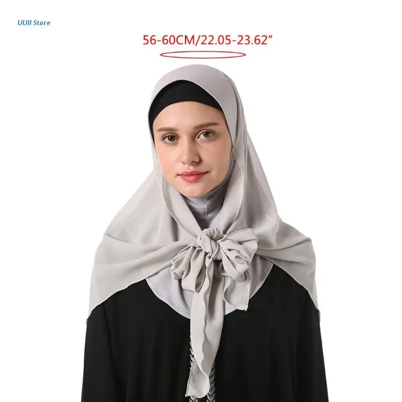 

Muslim Turban Inclusive Scarf Soft Bonnet Head Wrap for Women Stretchy Headwear