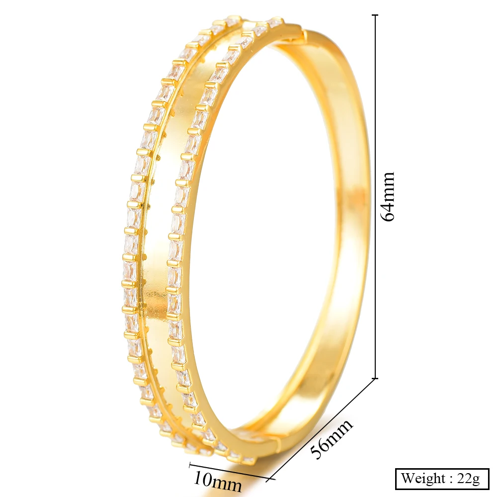 

Personality Luxury Angle Wing 2PC Bangle Jewelry For Women Bridal Wedding Cubic Zircon Rosegold Gold Fashion Accessories