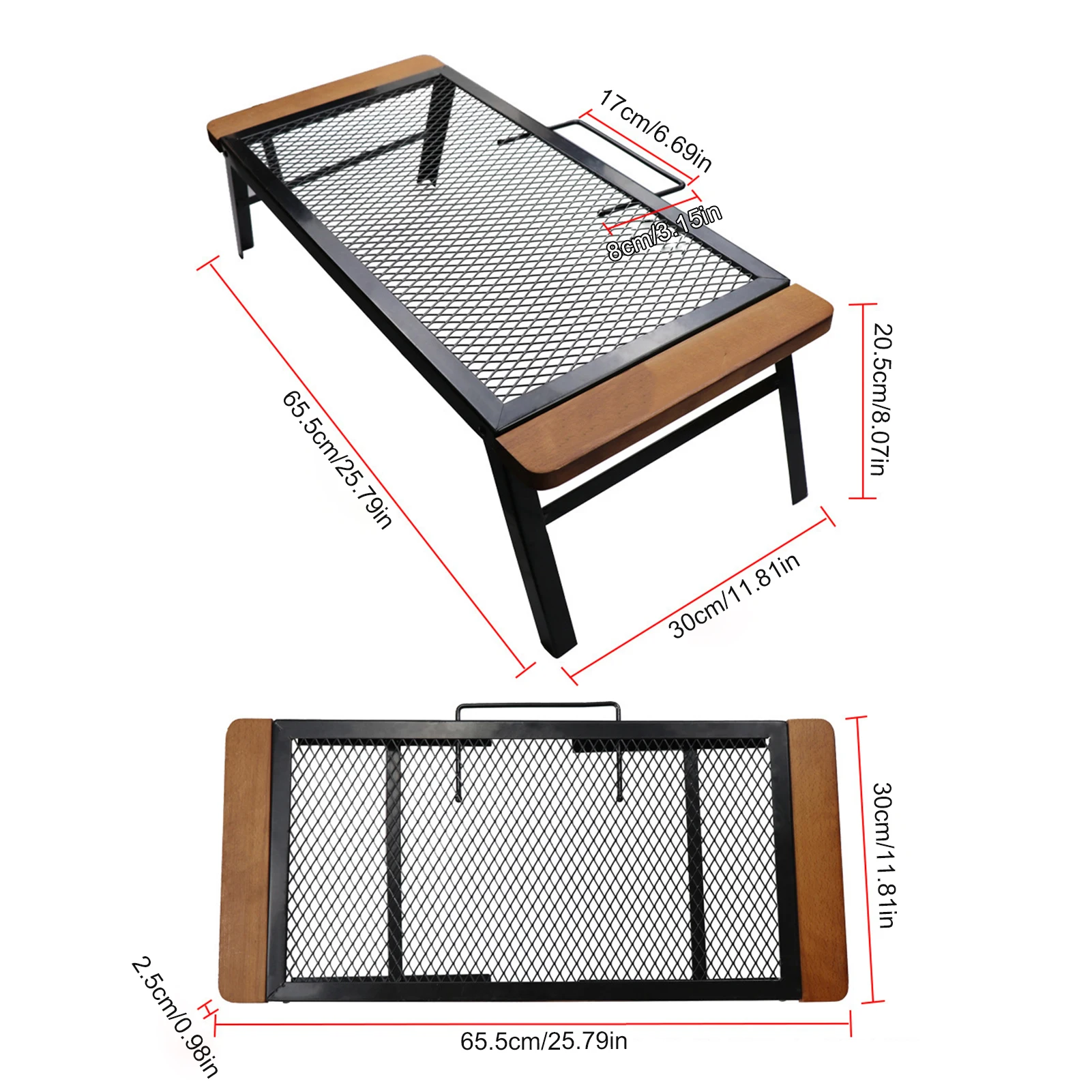 

Multifunctional Outdoor Iron Anti-scald Barbecue Table Camping Barbecue Net Table Convenient Folding Net Table With Handle