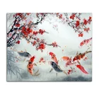 Алмазная живопись в китайском стиле, алмазная вышивка в виде карпа и рыбы, наборы для вышивки крестиком, полностью круглая картина