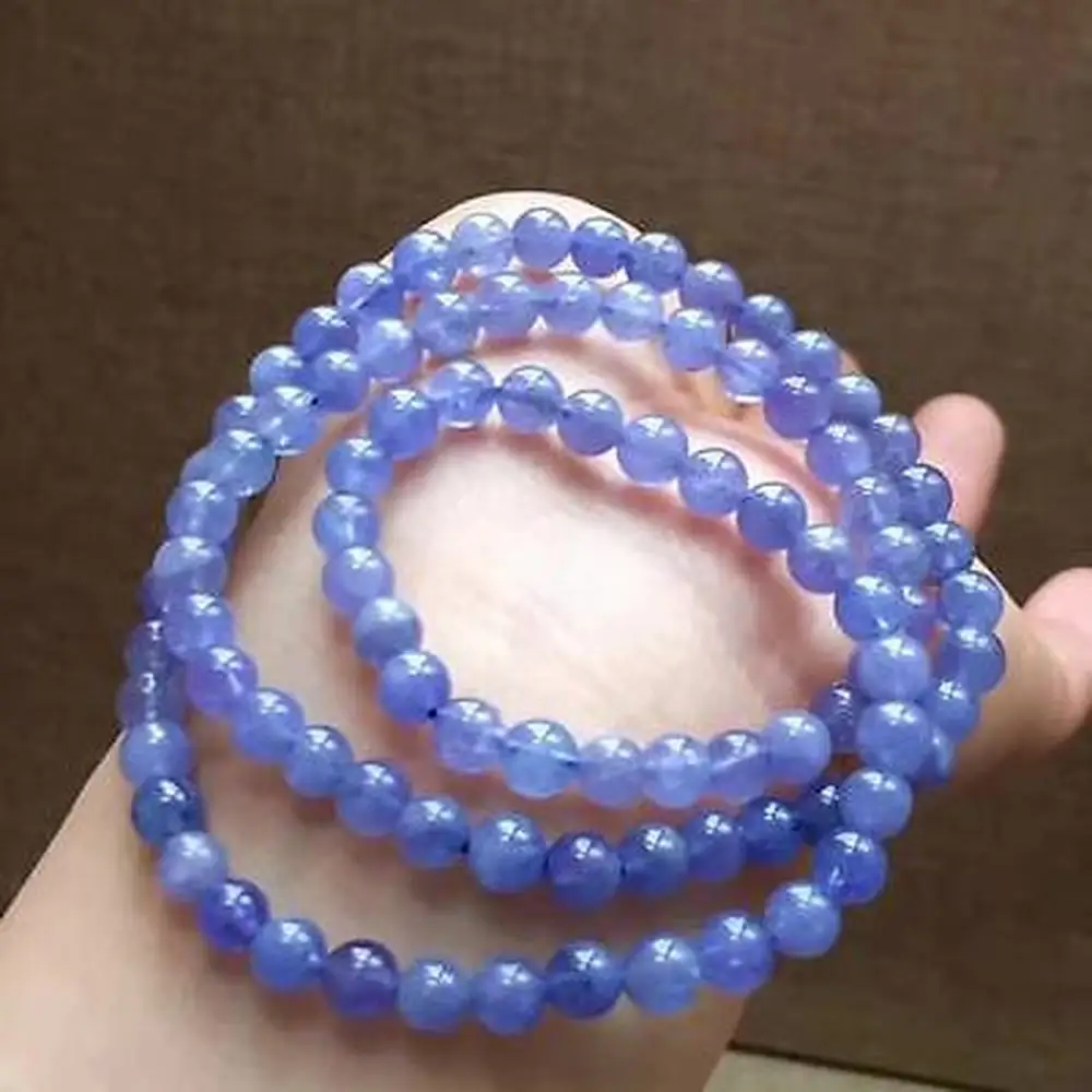 Натуральный Танзанит танзанит драгоценные камни прозрачные бусины 3 круга