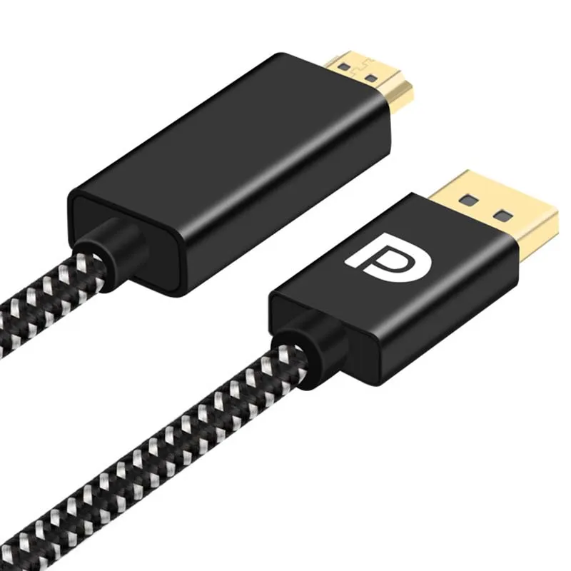 2m DisplayPort HDMI кабель с нейлоновой оплеткой позолоченный 4K 60Hz UHD однонаправленный