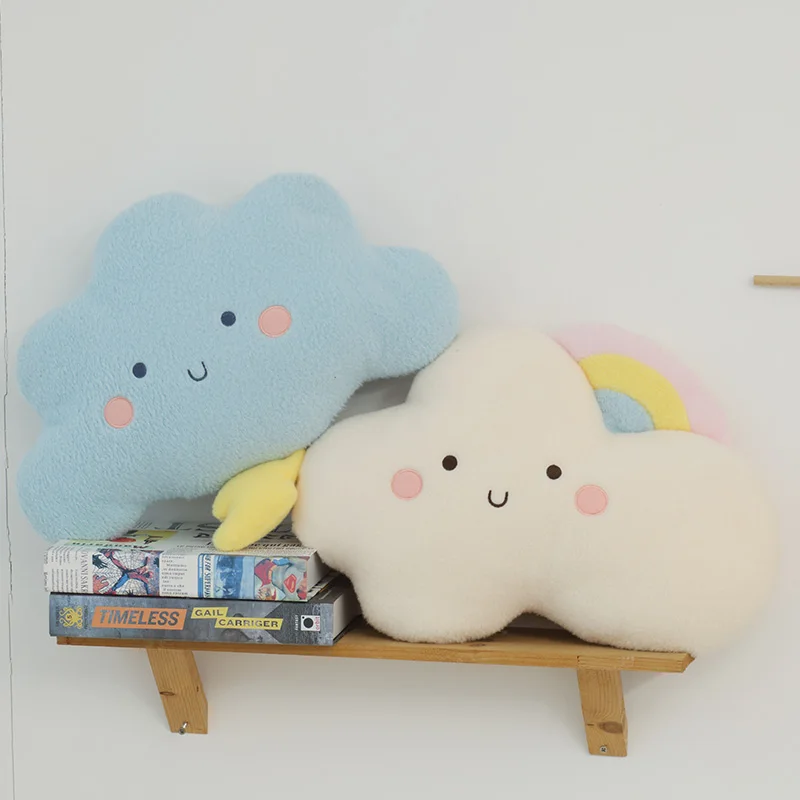 

48cm Kawaii Cartoon Cloud Plush Toys Kawaii Sun Rainbow Lightning Series Sky Clouds Pillow Stuffed Soft Cushion for Home Decor