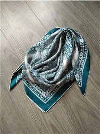 Новое поступление модный бренд классический узор шелковый шарф 90*90 см квадратная шаль саржевая обертка для женщин - Цвет: as picture