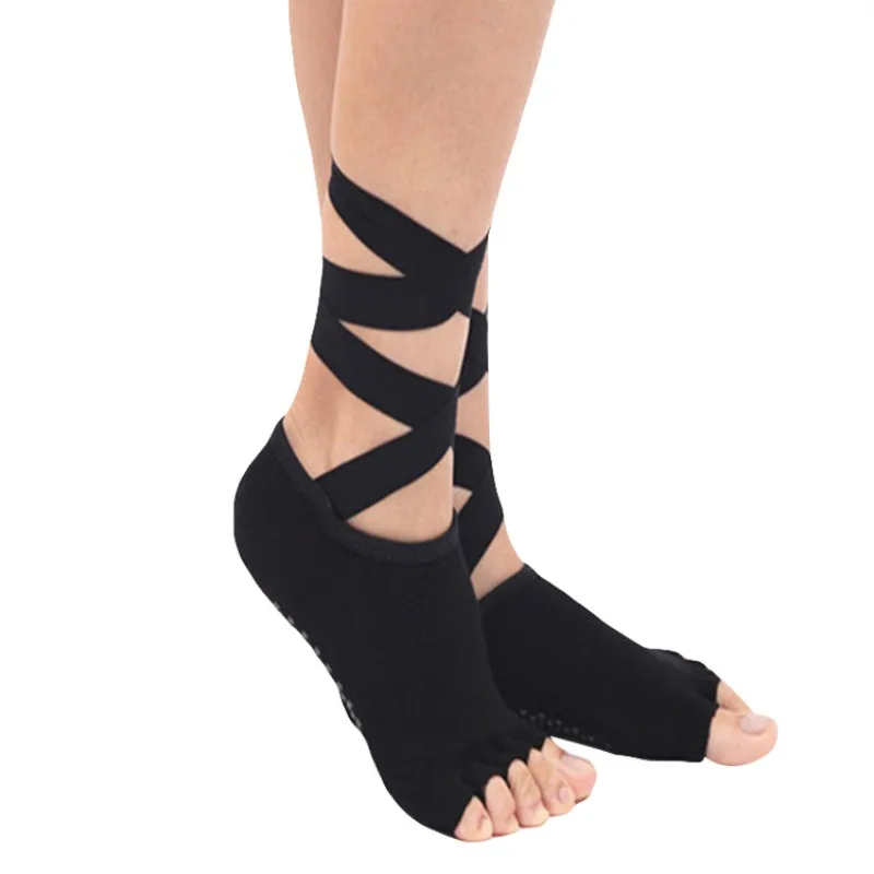 Женские нескользящие носки для танцев йоги с отдельными пятью пальцами ног
