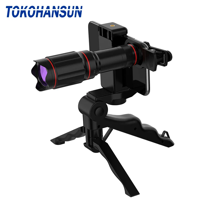 TOKOHANSUN optic phone mobile camera lens 32x telephoto telescope monocular+ selfie tripod for iPhone Huawei all Smartphone | Мобильные
