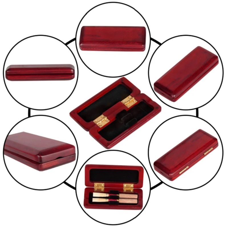 

HK.LADE Maroon Walnut Oboe Reed Case with Smooth Surface for 2Pcs Oboe Reeds(CASE ONLY)