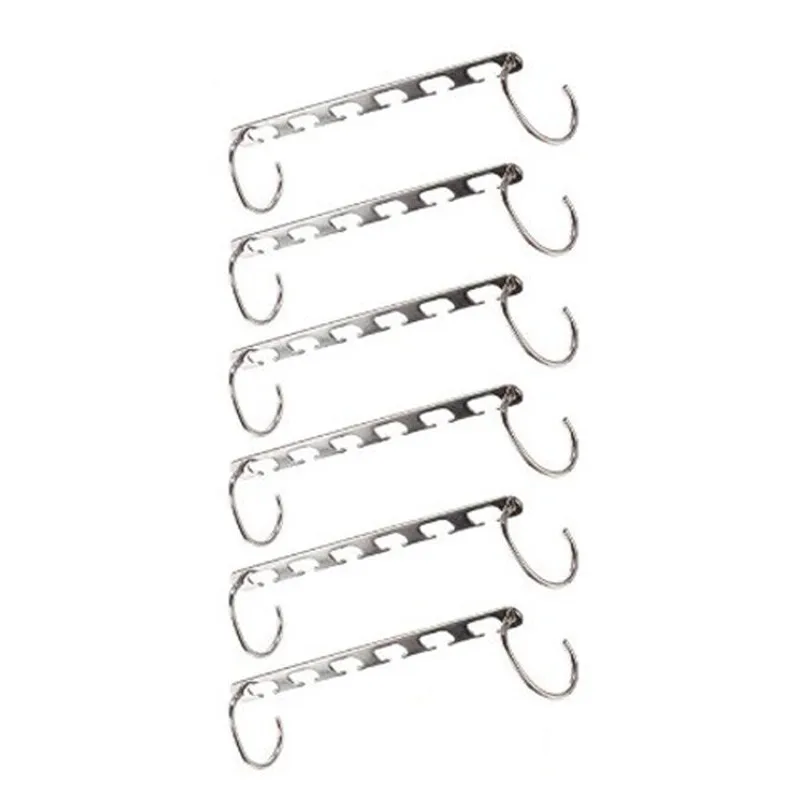 6 pcs 4/6 шт Складные вешалки для рубашек, пальто, одежды, держатели, экономят место, нескользящий органайзер для одежды, практичные Крючки-Вешалки для одежды - Цвет: 6 pcs