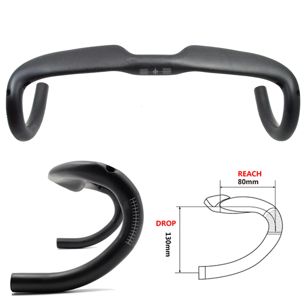 Без логотипа полностью из углеродного волокна руль для дорожного велосипеда