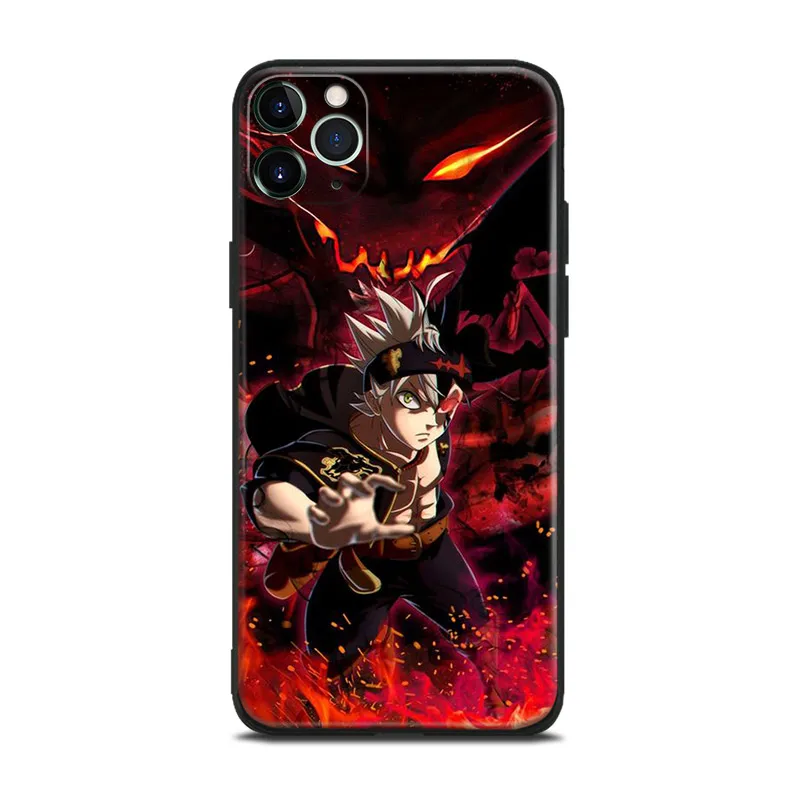 asta black clover art manga anime silicone phone case for iphone se 6 6s 7 8 plus x xr xs 11 12 mini pro max glass cover shell free global shipping