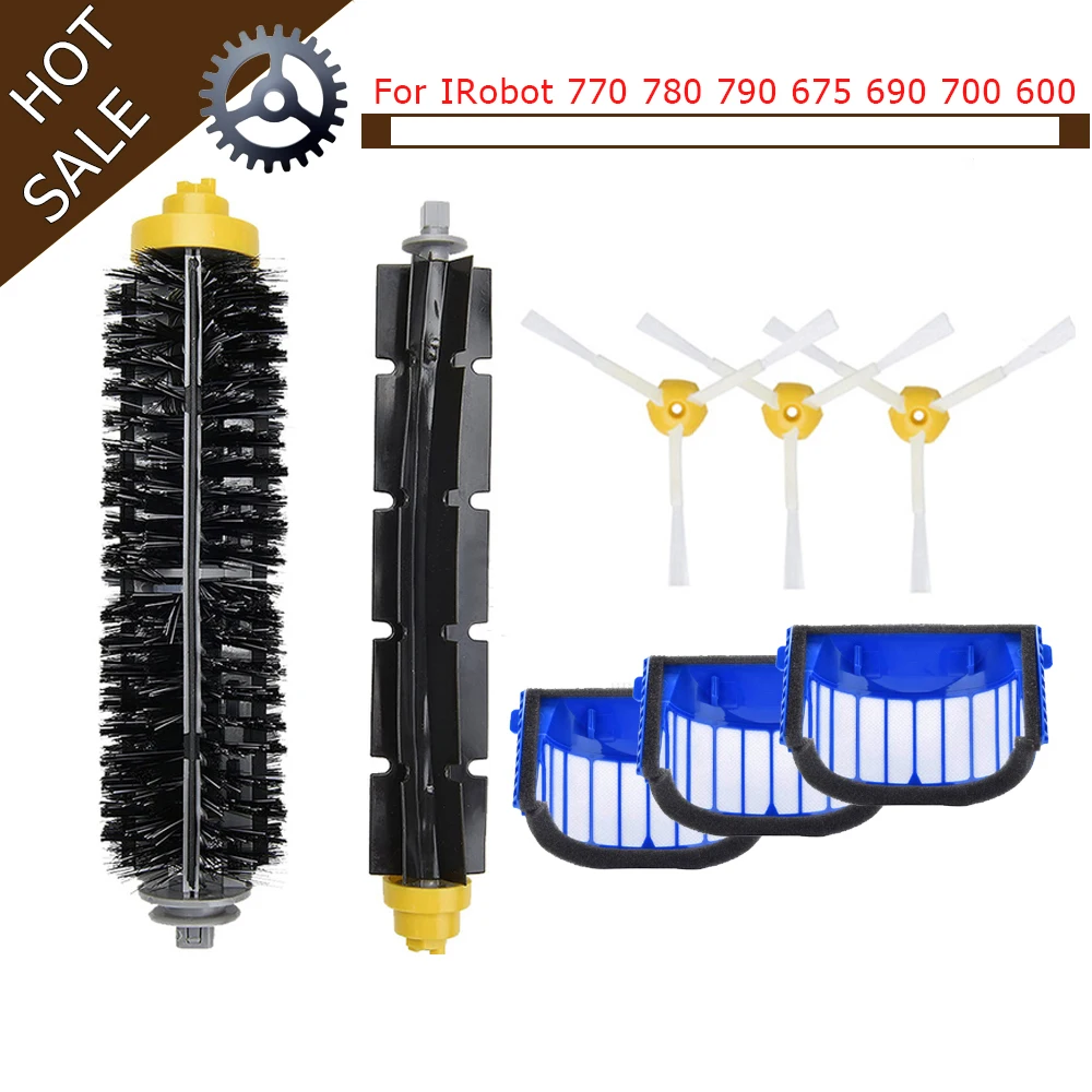 

Escovas de substituição para irobot roomba 770 780 790 675 690 700 600 série bimaterial escova peças reposição acessórios aspira