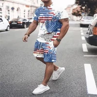 aesthetic clothing mens set two piece football shirt printed short sleeved t shirtshorts clothes mens tank top suit street