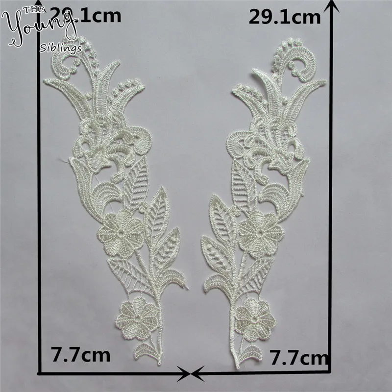 2PCS SALE Модный стиль вышивка DIY ABS жемчужное кружево вырез шитье кружевной воротник украшение невесты свадебное платье костюм наклейка - Цвет: 2PCS SALE