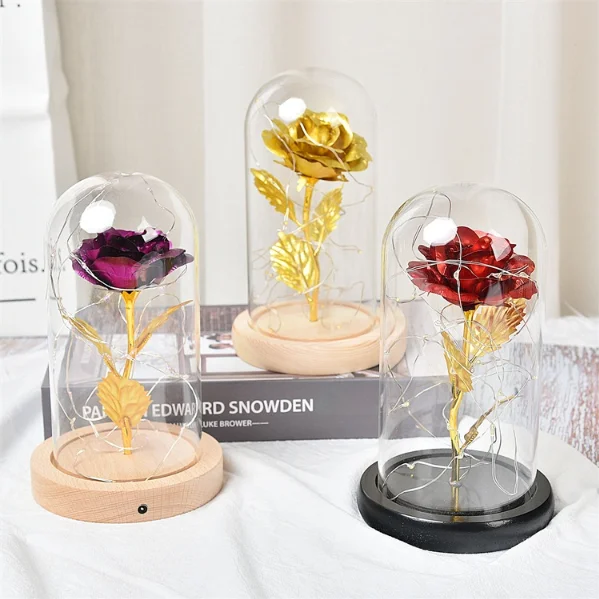 

Romantic Gift Preserved Rose Beauty And The Beast Rose, Rose In Glass Dome, Forever Rose, Red Rose, Preserved Rose