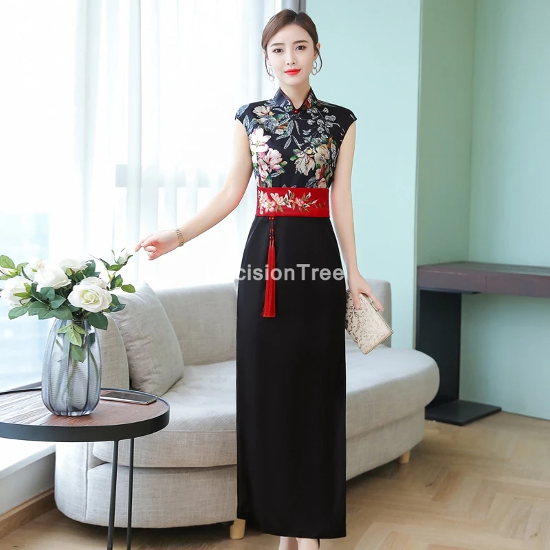 2021 китайское платье для женщин qipao aodai улучшенное Ципао с высоким разрезом