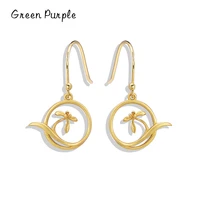 green purple fashion earring 925 sterling silver magnolia flower drop earrings minimalism 18k gold for women party jewelry gifts