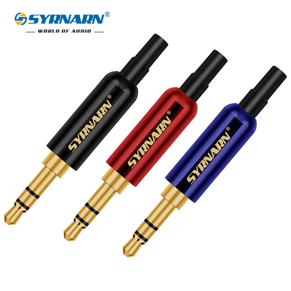 

3PCS Jack 3.5mm SYRNARN connector High Quality 3Pole Gold-plated stereo 3.5 jack DIY Earphone Adapter with Tail plug to Earphone