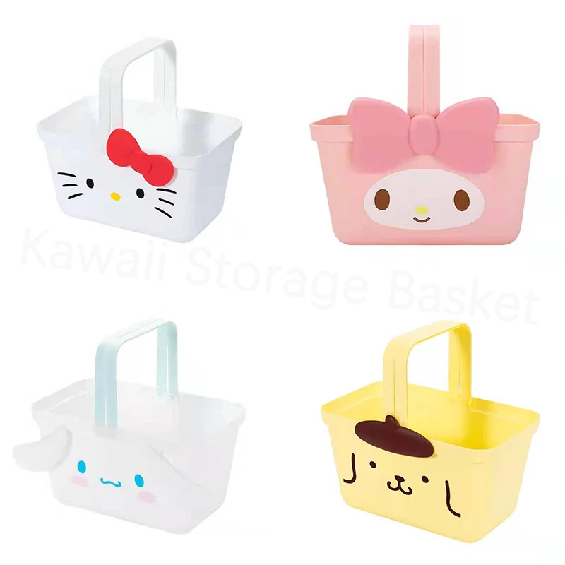 

Милые аксессуары Sanrio Kitty My Melody Cinnamoroll коробка для хранения Милая Красивая спальня настольная корзина для хранения закусок подарок для детей