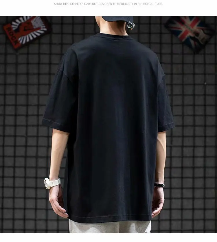 

Pure Cotton Plus Size Loose T-Shirt Couple Shirt Letter Printing Student Harajuku Hip-Hop Summer Street T-Shirt O-Neck Shirt