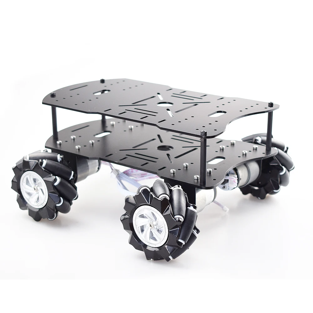 Двойной слой 4WD 80 мм Mecanum колеса RC робот шасси автомобиля с блоком питания