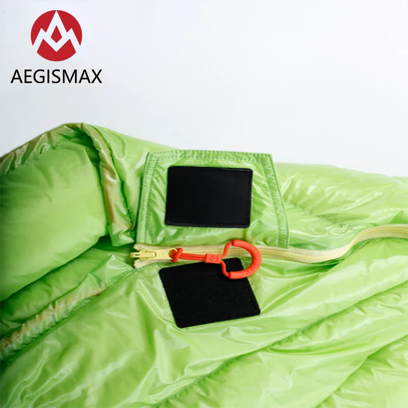 AEGISMAX мини M 185x75 см зеленый белый гусиный пух Сверхлегкий Открытый Мумия Тип 3 сезона спальный мешок