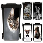 Наклейка на мусорную корзину, водостойкая, наклейка s, наклейки, милый кот, животные, обновление, наклейка на крышку мусорной корзины, обновление постера для украшения кухни