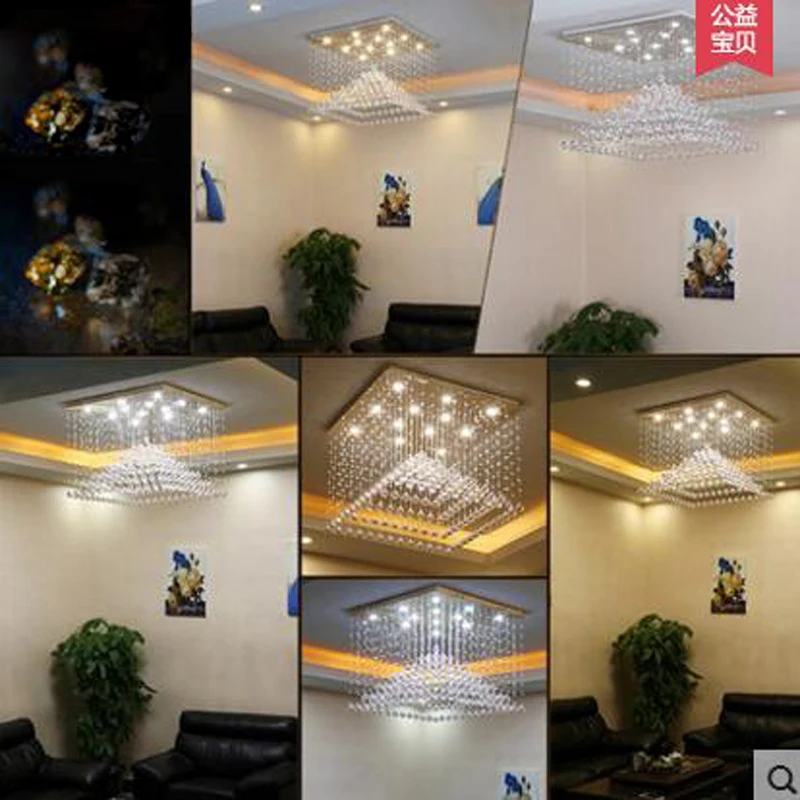 

New modern minimalist led crystal lamp chandelier luxury living room warm bedroom restaurant lights creative meal lamps