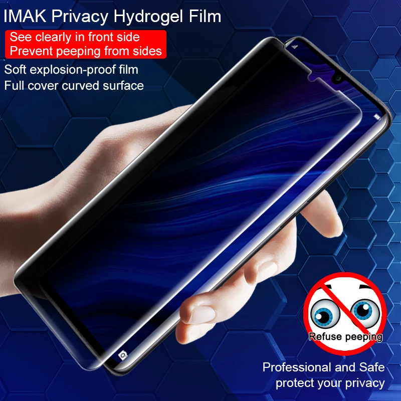 Защита конфиденциальности Антибликовое покрытие для huawei P30 Pro защита экрана Imak анти шпионская полная крышка экрана телефона изогнутая Гидрогелевая пленка